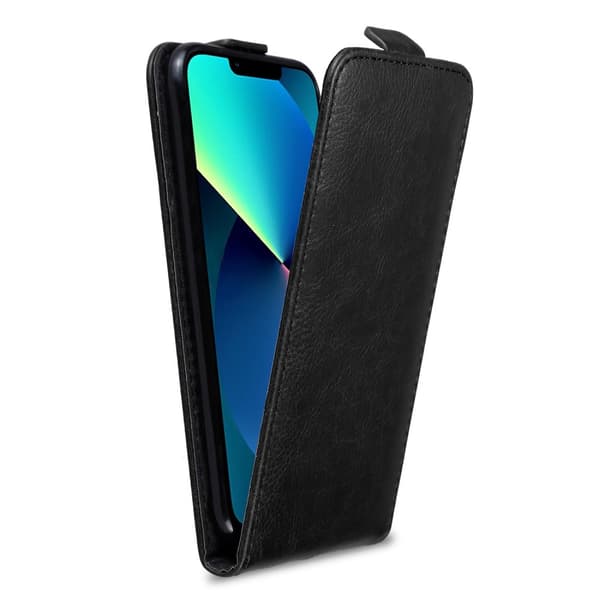 Deksel til iPhone 13 PRO Flip Etui laget av glatt kunstskinn