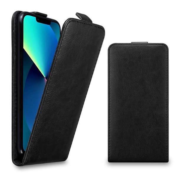 Deksel til iPhone 13 PRO MAX Flip Etui laget av glatt kunstskinn