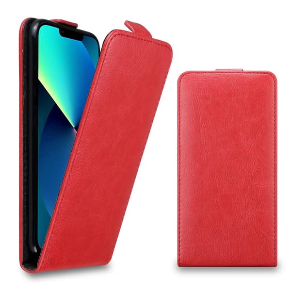 Deksel til iPhone 13 PRO MAX Flip Etui laget av glatt kunstskinn
