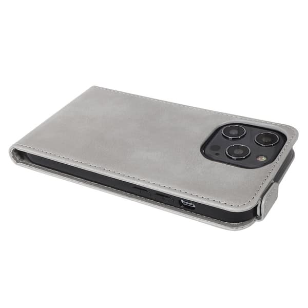 Deksel til iPhone 13 PRO MAX Flip Etui laget av glatt kunstskinn