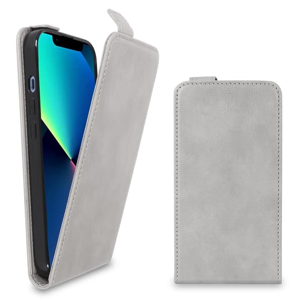 Deksel til iPhone 13 PRO MAX Flip Etui laget av glatt kunstskinn