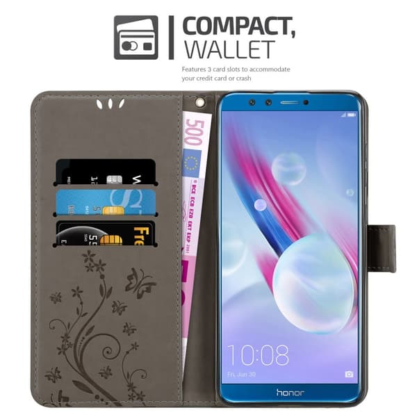 Honor 9X LITE Skal Fodral i blomdesign Mobilskydd Case Cover med magnetisk stängning, ståfunktion och kortplatser