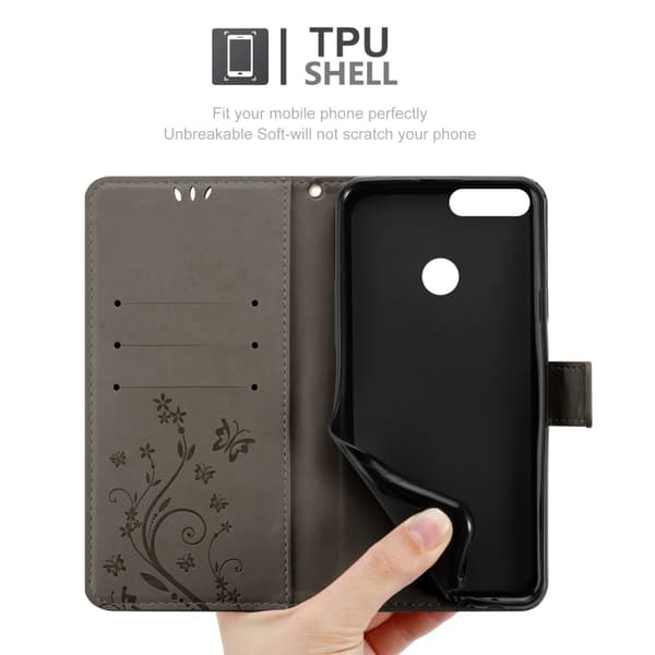 Honor 9X LITE Skal Fodral i blomdesign Mobilskydd Case Cover med magnetisk stängning, ståfunktion och kortplatser