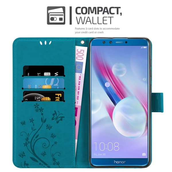 Honor 9X LITE Skal Fodral i blomdesign Mobilskydd Case Cover med magnetisk stängning, ståfunktion och kortplatser