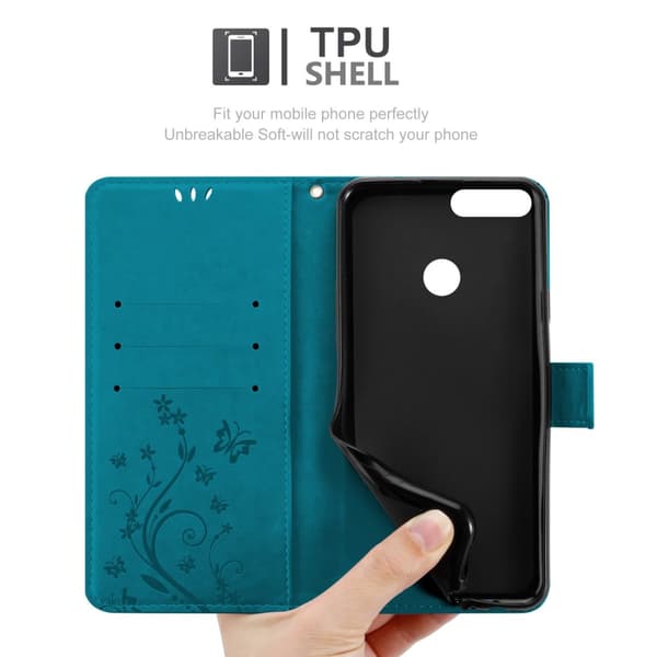 Honor 9X LITE Skal Fodral i blomdesign Mobilskydd Case Cover med magnetisk stängning, ståfunktion och kortplatser