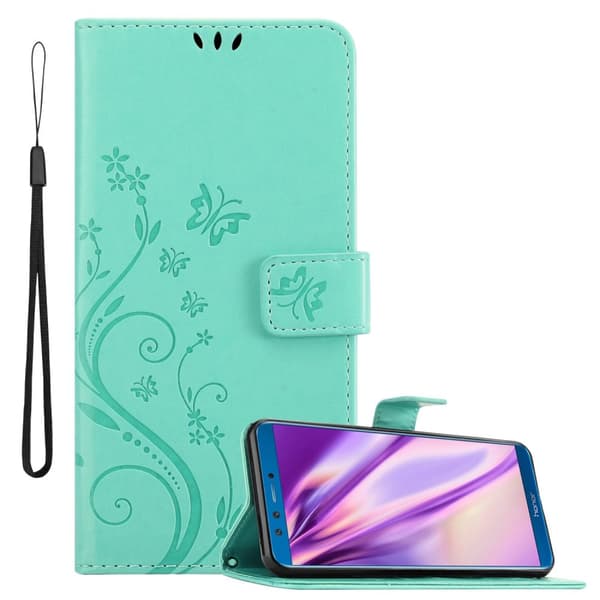 Honor 9X LITE Skal Fodral i blomdesign Mobilskydd Case Cover med magnetisk stängning, ståfunktion och kortplatser