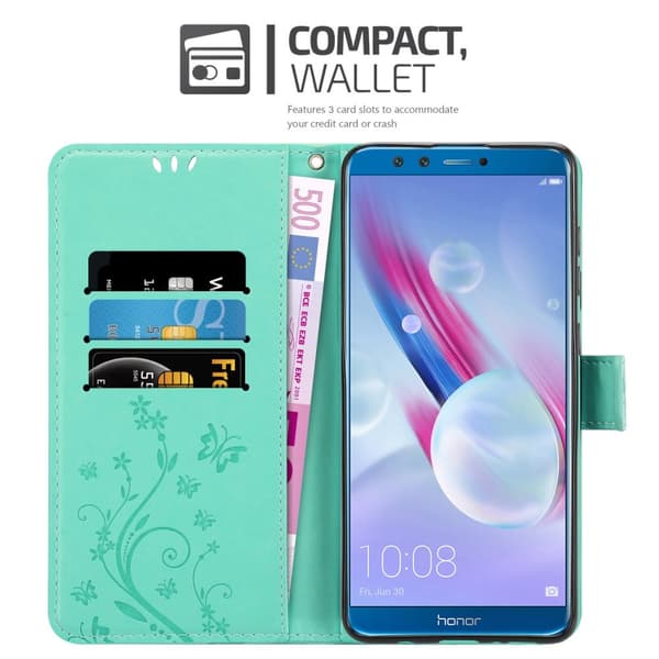 Honor 9X LITE Skal Fodral i blomdesign Mobilskydd Case Cover med magnetisk stängning, ståfunktion och kortplatser