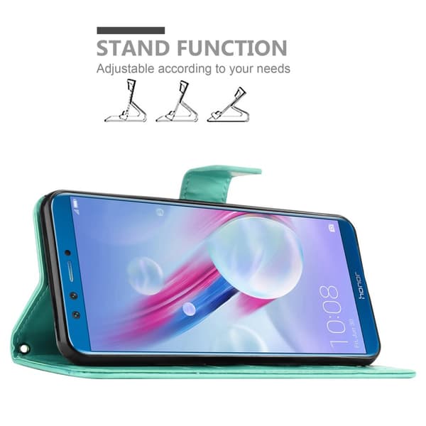 Honor 9X LITE Skal Fodral i blomdesign Mobilskydd Case Cover med magnetisk stängning, ståfunktion och kortplatser