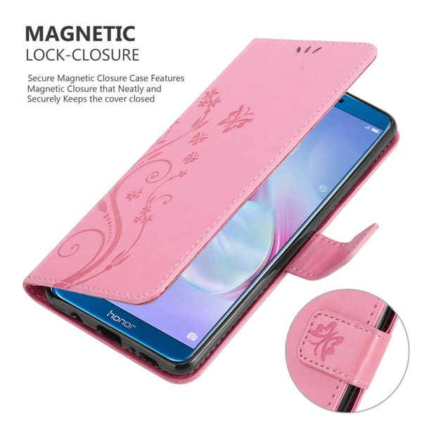 Honor 9X LITE Skal Fodral i blomdesign Mobilskydd Case Cover med magnetisk stängning, ståfunktion och kortplatser