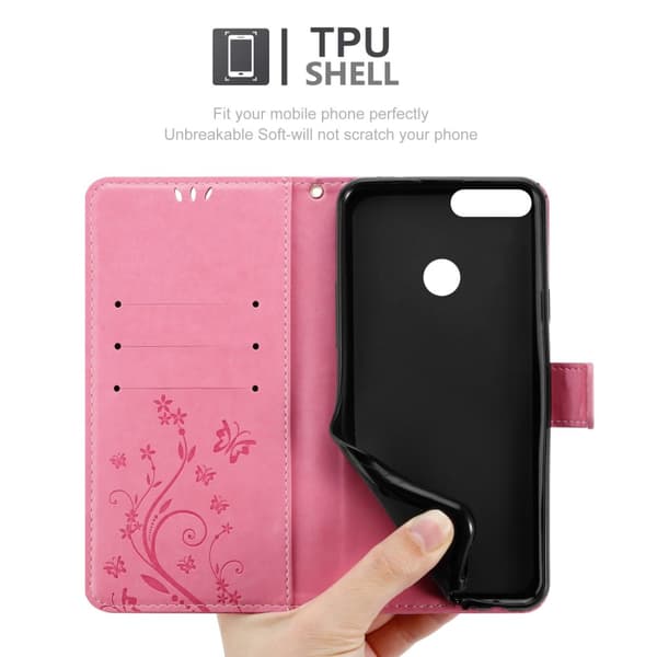 Honor 9X LITE Skal Fodral i blomdesign Mobilskydd Case Cover med magnetisk stängning, ståfunktion och kortplatser