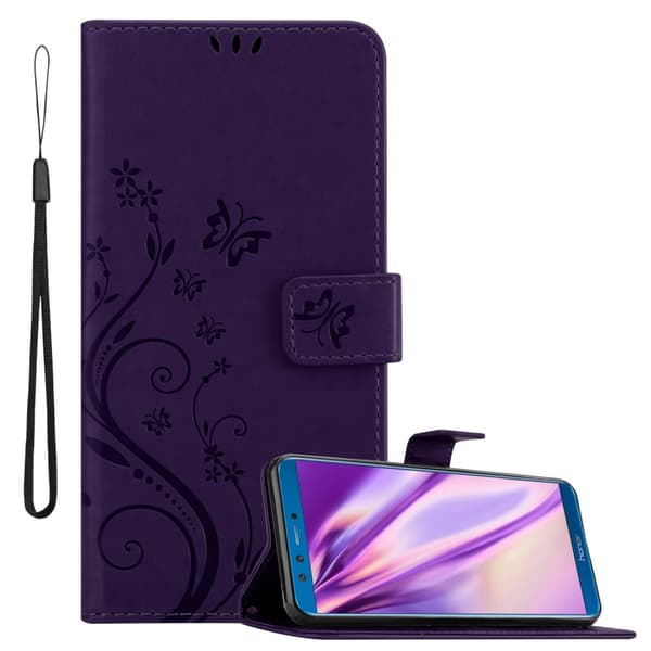 Honor 9X LITE Skal Fodral i blomdesign Mobilskydd Case Cover med magnetisk stängning, ståfunktion och kortplatser