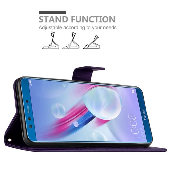 Honor 9X LITE Skal Fodral i blomdesign Mobilskydd Case Cover med magnetisk stängning, ståfunktion och kortplatser