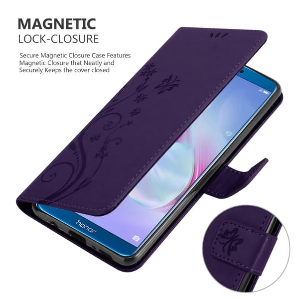 Honor 9X LITE Skal Fodral i blomdesign Mobilskydd Case Cover med magnetisk stängning, ståfunktion och kortplatser