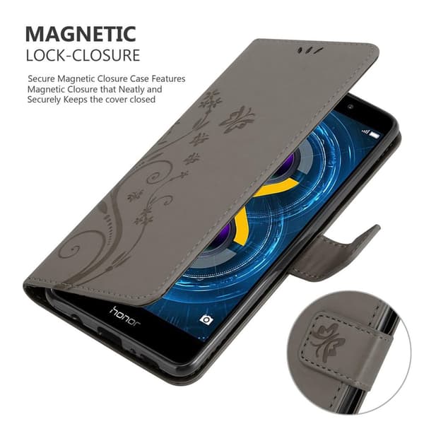 Huawei MATE 9 LITE / GR5 2017 / Honor 6X Suojakotelo Suojakuori Lompakkokotelo Matkapuhelinkotelo Kukat jossa on magneettisuljenta, jalusta-toiminto