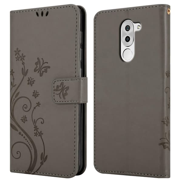 Huawei MATE 9 LITE / GR5 2017 / Honor 6X Suojakotelo Suojakuori Lompakkokotelo Matkapuhelinkotelo Kukat jossa on magneettisuljenta, jalusta-toiminto