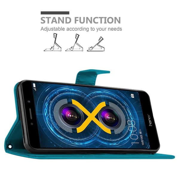 Huawei MATE 9 LITE / GR5 2017 / Honor 6X Suojakotelo Suojakuori Lompakkokotelo Matkapuhelinkotelo Kukat jossa on magneettisuljenta, jalusta-toiminto