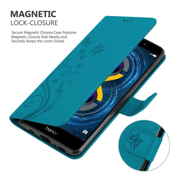 Huawei MATE 9 LITE / GR5 2017 / Honor 6X Suojakotelo Suojakuori Lompakkokotelo Matkapuhelinkotelo Kukat jossa on magneettisuljenta, jalusta-toiminto