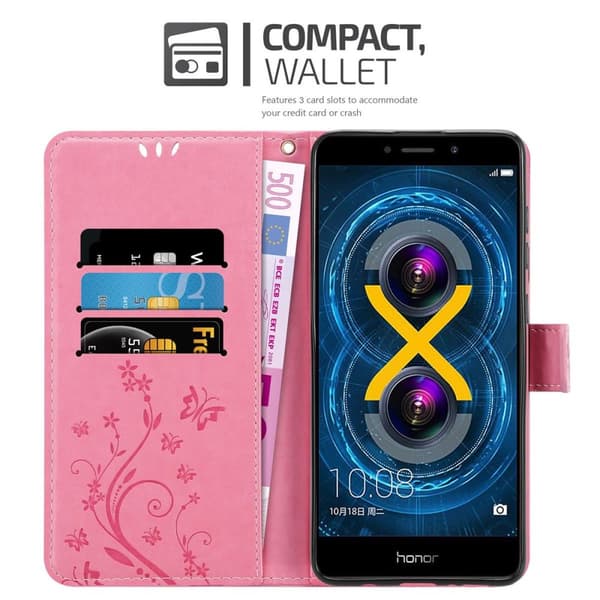 Huawei MATE 9 LITE / GR5 2017 / Honor 6X Suojakotelo Suojakuori Lompakkokotelo Matkapuhelinkotelo Kukat jossa on magneettisuljenta, jalusta-toiminto