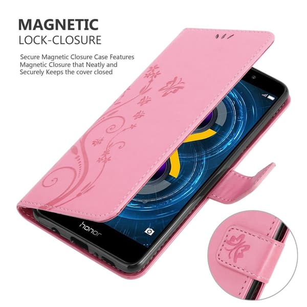 Huawei MATE 9 LITE / GR5 2017 / Honor 6X Suojakotelo Suojakuori Lompakkokotelo Matkapuhelinkotelo Kukat jossa on magneettisuljenta, jalusta-toiminto