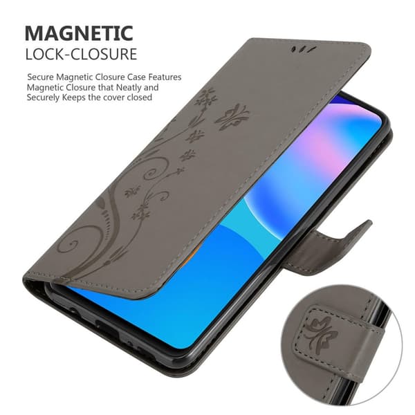Huawei P SMART 2021 Suojakotelo Suojakuori Lompakkokotelo Matkapuhelinkotelo Kukat jossa on magneettisuljenta, jalusta-toiminto ja korttipaikat