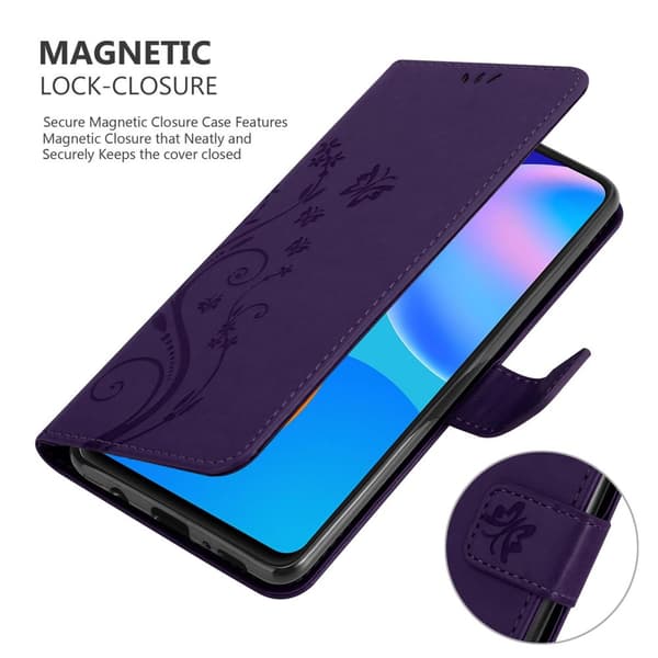 Huawei P SMART 2021 Suojakotelo Suojakuori Lompakkokotelo Matkapuhelinkotelo Kukat jossa on magneettisuljenta, jalusta-toiminto ja korttipaikat