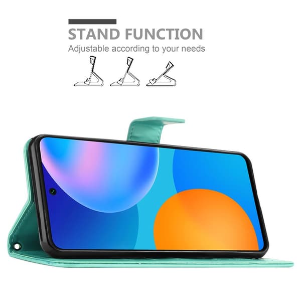 Huawei P SMART 2021 Suojakotelo Suojakuori Lompakkokotelo Matkapuhelinkotelo Kukat jossa on magneettisuljenta, jalusta-toiminto ja korttipaikat