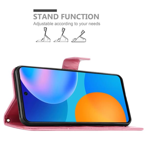 Huawei P SMART 2021 Suojakotelo Suojakuori Lompakkokotelo Matkapuhelinkotelo Kukat jossa on magneettisuljenta, jalusta-toiminto ja korttipaikat