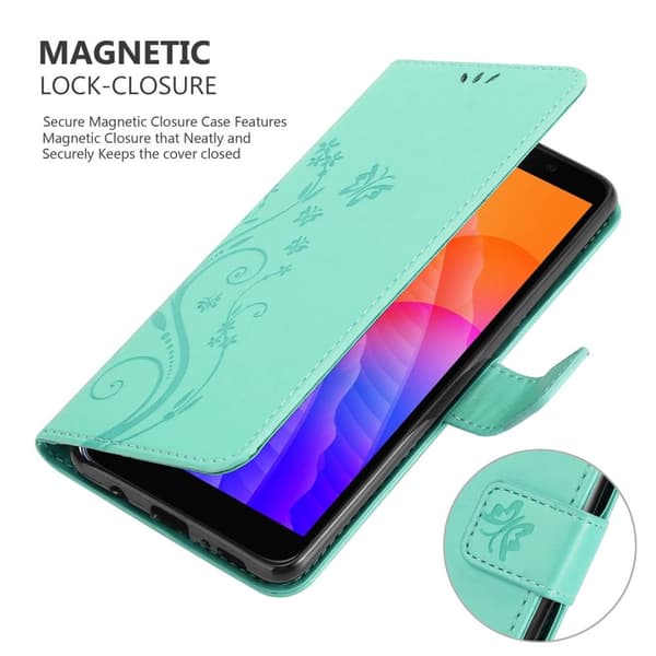 Honor 9S / Huawei Y5P Pungetui Cover Blomster ()