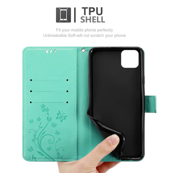 Honor 9S / Huawei Y5P Pungetui Cover Blomster ()