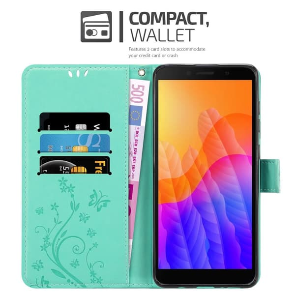 Honor 9S / Huawei Y5P Pungetui Cover Blomster ()