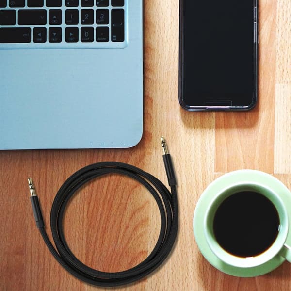 Aux-kabel 3.5 mm ljudkabel 1m - Stereojackkabel för populära enheter med 3.5 mm aux-kontakt