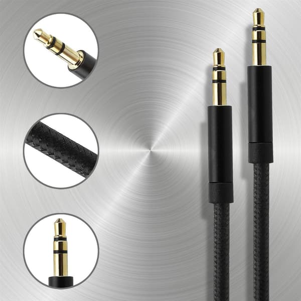 Aux-kabel 3.5 mm ljudkabel 1m - Stereojackkabel för populära enheter med 3.5 mm aux-kontakt
