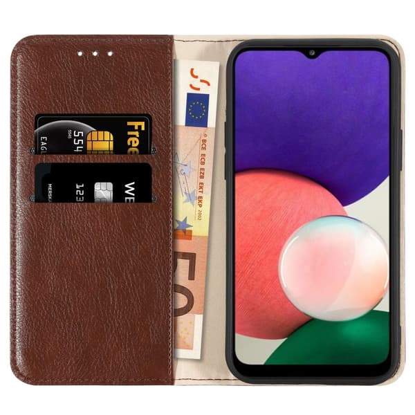 Samsung Galaxy A22 5G Suojakotelo Lompakkokotelo Matkapuhelinkotelo Suojakuori jossa on magneettisuljenta, jalusta-toiminto ja korttipaikat