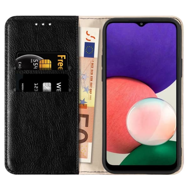 Samsung Galaxy A22 5G Suojakotelo Lompakkokotelo Matkapuhelinkotelo Suojakuori jossa on magneettisuljenta, jalusta-toiminto ja korttipaikat