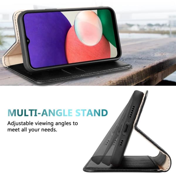 Samsung Galaxy A22 5G Suojakotelo Lompakkokotelo Matkapuhelinkotelo Suojakuori jossa on magneettisuljenta, jalusta-toiminto ja korttipaikat