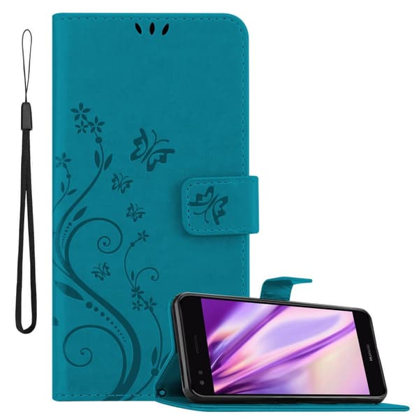 Huawei Y6 PRO 2017 Suojakotelo Suojakuori Lompakkokotelo Matkapuhelinkotelo Kukat jossa on magneettisuljenta, jalusta-toiminto ja korttipaikat