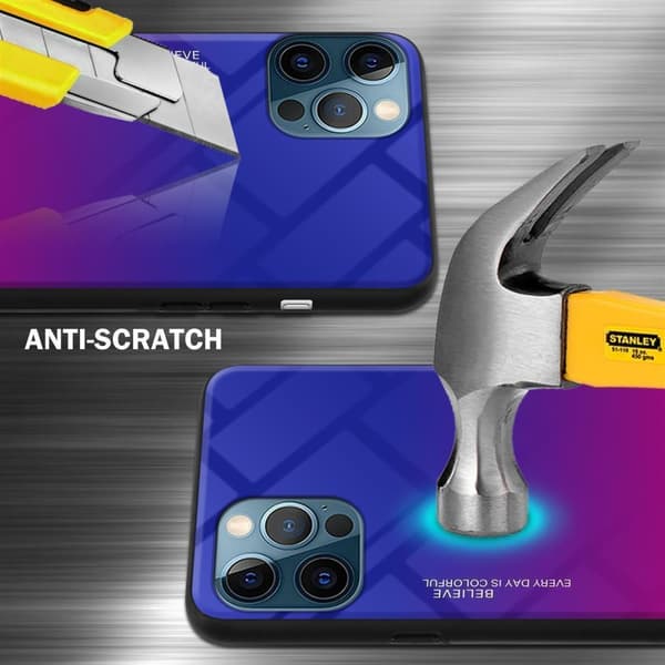 iPhone 13 MINI Skal Fodral i två färger av TPU-silikon och baksida av härdat glas Case Cover Mobilskydd
