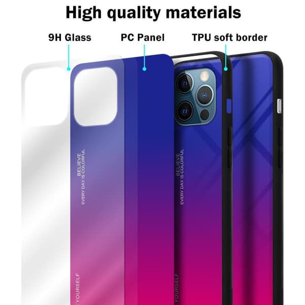 iPhone 13 MINI Skal Fodral i två färger av TPU-silikon och baksida av härdat glas Case Cover Mobilskydd