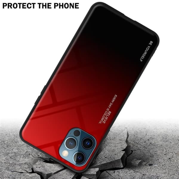 iPhone 13 MINI Skal Fodral i två färger av TPU-silikon och baksida av härdat glas Case Cover Mobilskydd
