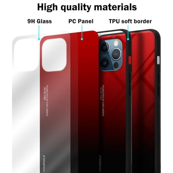 iPhone 13 MINI Skal Fodral i två färger av TPU-silikon och baksida av härdat glas Case Cover Mobilskydd