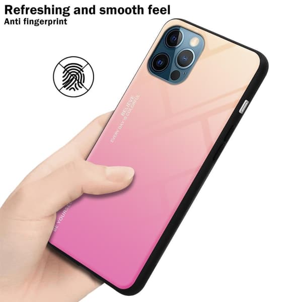 Deksel til iPhone 13 MINI Silikondeksel av TPU-silikon og bakside av herdet glass