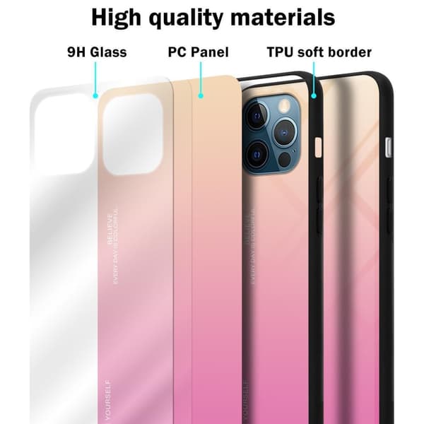 Deksel til iPhone 13 MINI Silikondeksel av TPU-silikon og bakside av herdet glass