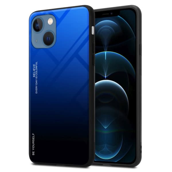 Deksel til iPhone 13 MINI Silikondeksel av TPU-silikon og bakside av herdet glass