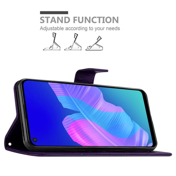 Huawei P40 LITE E Pungetui Cover Blomster ()