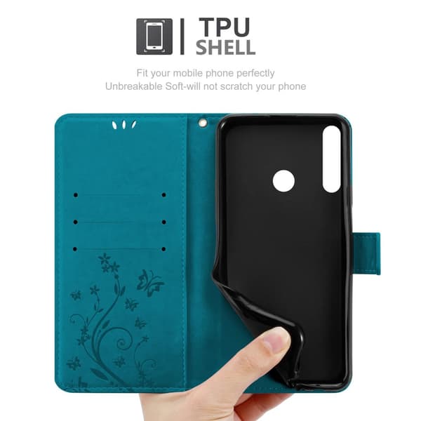 Huawei P40 LITE E Pungetui Cover Blomster ()