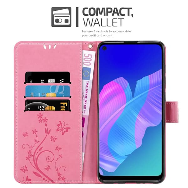 Huawei P40 LITE E Pungetui Cover Blomster ()