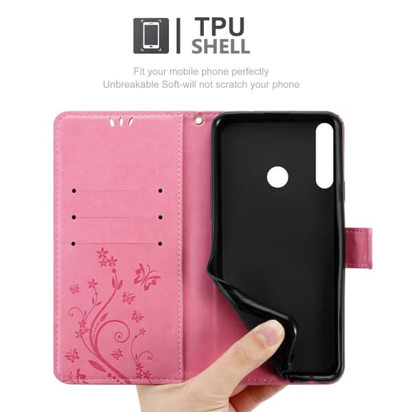 Huawei P40 LITE E Pungetui Cover Blomster ()