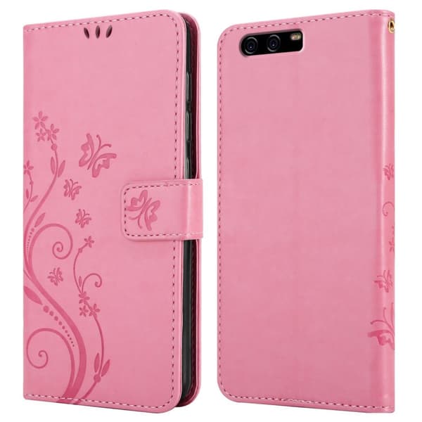 Huawei P10 PLUS Skal Fodral i blomdesign Mobilskydd Case Cover med magnetisk stängning, ståfunktion och kortplatser