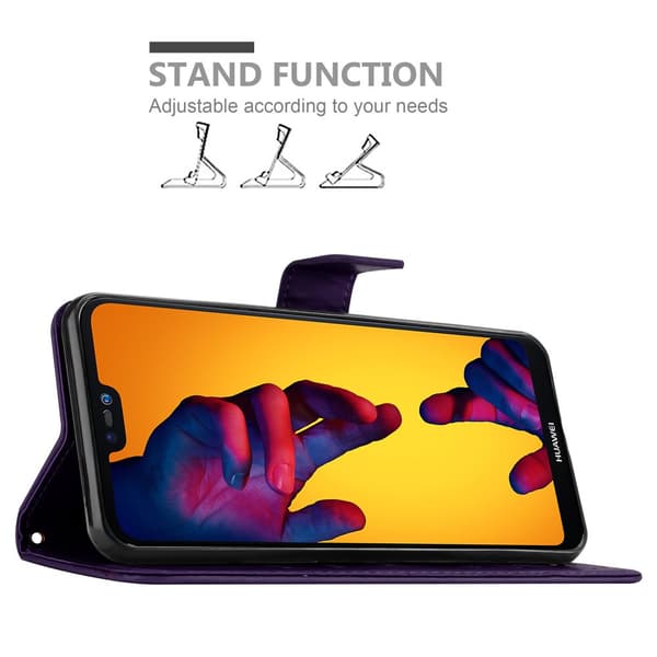 Huawei P20 LITE 2018 / NOVA 3E Suojakotelo Suojakuori Lompakkokotelo Matkapuhelinkotelo Kukat jossa on magneettisuljenta, jalusta-toiminto ja