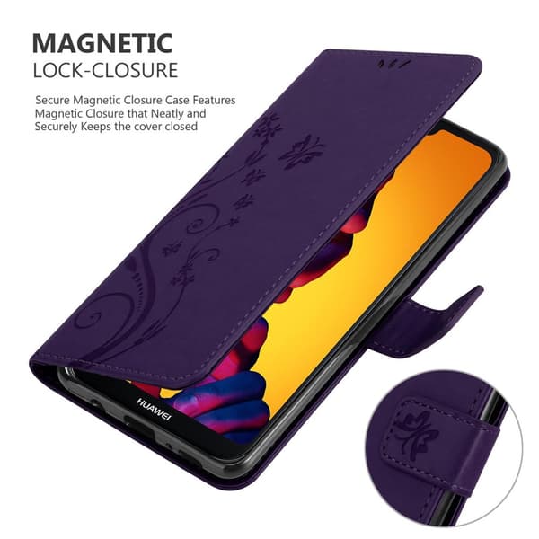 Huawei P20 LITE 2018 / NOVA 3E Suojakotelo Suojakuori Lompakkokotelo Matkapuhelinkotelo Kukat jossa on magneettisuljenta, jalusta-toiminto ja